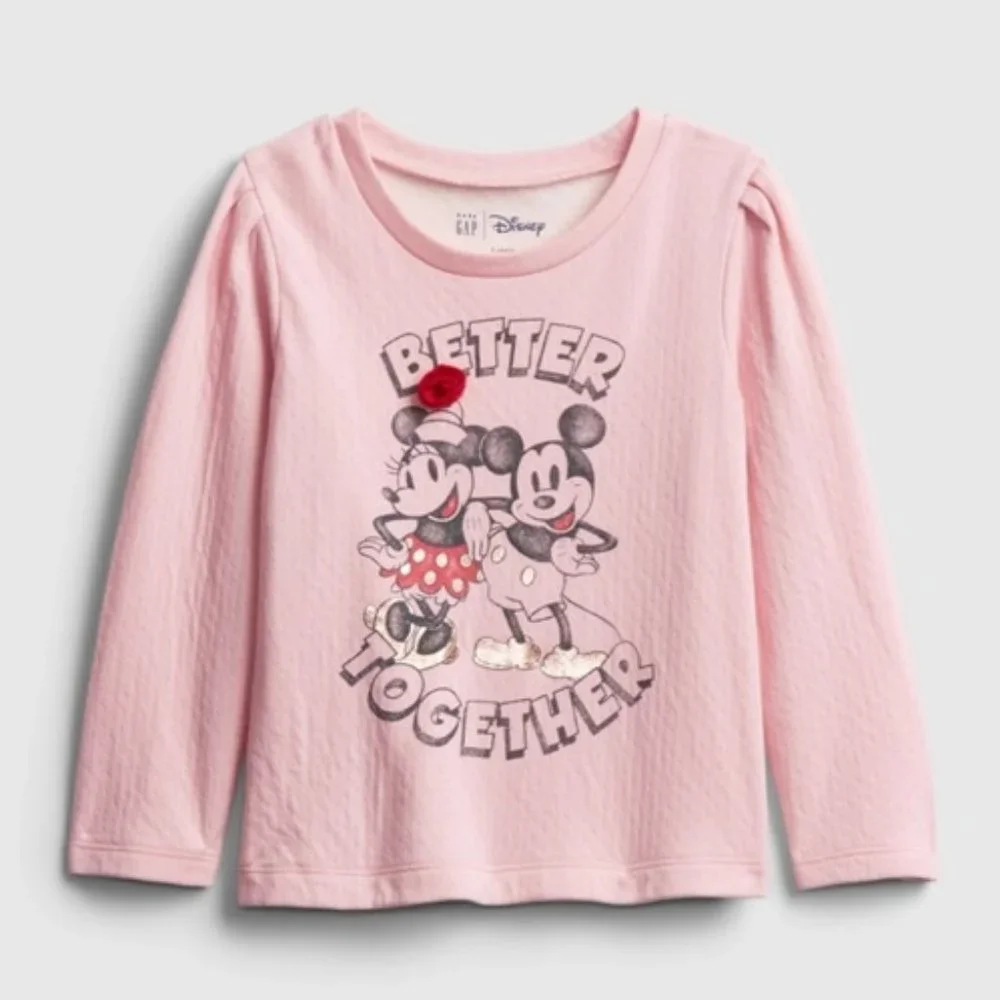 Disney Gap Minnie & Mickey Graphic Long Sleeve Tee